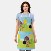 農場の漫画の子牛 エプロン (着用した状態)