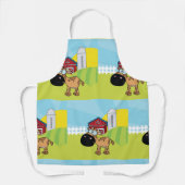 農場の漫画の子牛 エプロン (正面)