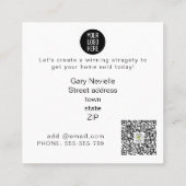 農場の牛の紹介実在財産マーケティング販売 スクエア名刺 (裏面)