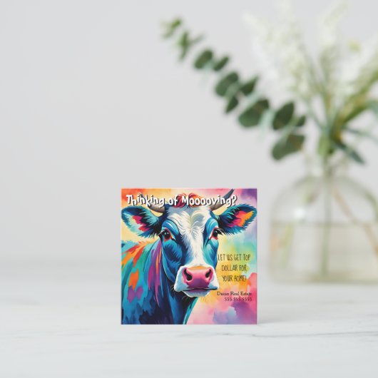 農場の牛の紹介実在財産マーケティング販売 スクエア名刺 (スタンド正面)