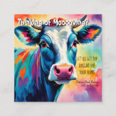 農場の牛の紹介実在財産マーケティング販売 スクエア名刺 (正面)