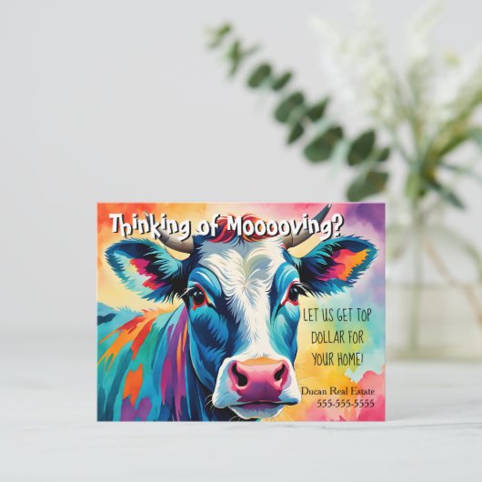 農場の牛の紹介実在財産マーケティング販売 ポストカード (スタンド正面)