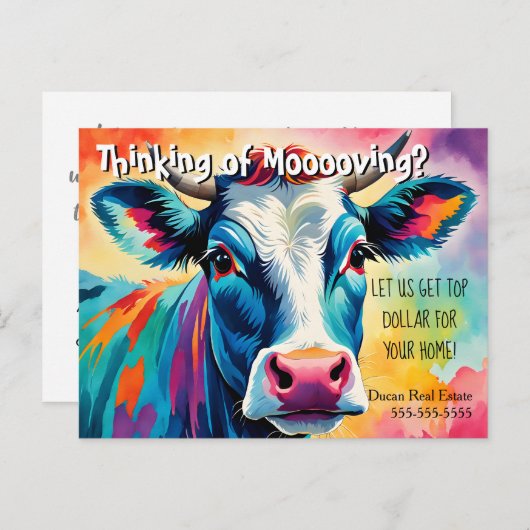 農場の牛の紹介実在財産マーケティング販売 ポストカード (正面/裏面)