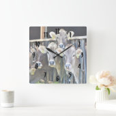 農場の牛の群れ スクエア壁時計 (ホーム)