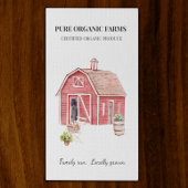 農場の牧場と納屋 水彩画 名刺