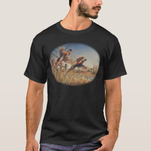 農場の空中にキジの-素晴らしい狩り Tシャツ