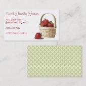 農場の立場のいちごの農産物の緑の幾何学的な背部 名刺 (正面/裏面)