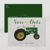 農場の納屋のトラクター Save the Date 招待状 (正面/裏面)