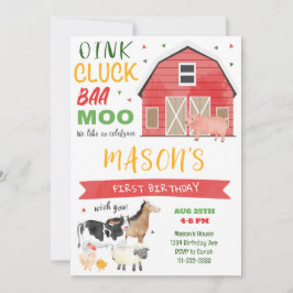 農場の納屋の誕生日招待状 招待状