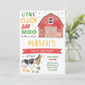 農場の納屋の誕生日招待状 招待状 (スタンド正面)