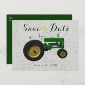 農場の納屋トラクター Save the Date 案内 案内ポストカード (正面/裏面)