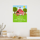 農場の納屋 黒人少女 誕生日歓迎 ポスター (キッチン)