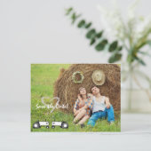 農場の結婚式の日付はがき保存：フルフォト 案内ポストカード (スタンド正面)