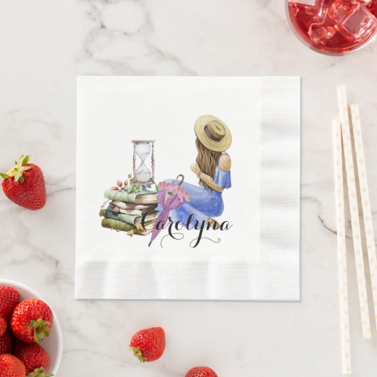 農場の花の少女カスタマイズ 縁ありランチョンナプキン (インサイチュ)