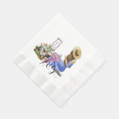 農場の花の少女カスタマイズ 縁ありランチョンナプキン (角)