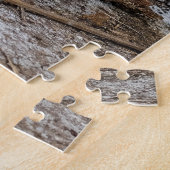 農場の茶色と白のバニーラビット ジグソーパズル (側面)