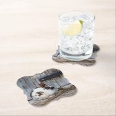 農場の茶色と白のバニーラビット ペーパーコースター (インサイチュ)