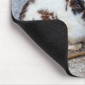 農場の茶色と白のバニーラビット マウスパッド (コーナー)