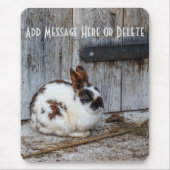 農場の茶色と白のバニーラビット マウスパッド (正面)