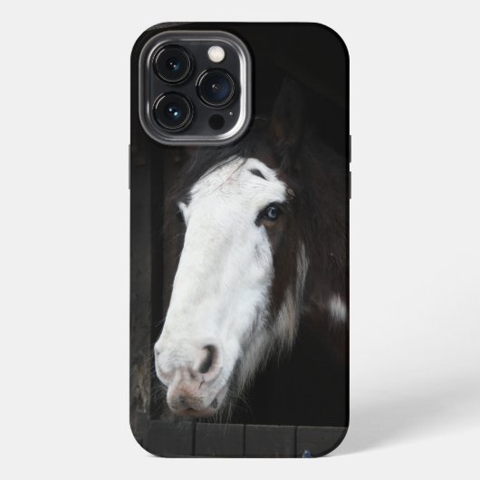 農場の茶色の馬 iPhoneケース (裏面)