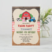農場の誕生日のパーティの招待状 招待状 (スタンド正面)