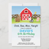 農場の誕生日パーティー招待状 バーンヤードパーティー 招待状 (正面)