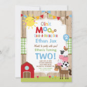 農場の誕生日パーティー招待状 バーンヤード誕生日パーティー 招待状 (正面)