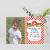 農場の誕生日パーティー招待状 動物園パーティー 招待状 (スタンド正面)