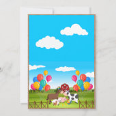 農場の誕生日パーティー招待状 招待状 (裏面)