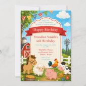農場の誕生日パーティー 招待状 (正面)