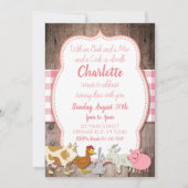 農場の誕生日招待状 招待状 (正面)