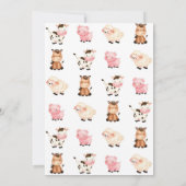 農場の誕生日招待状 豚の鳴き声、鶏の鳴き声、羊の鳴き声、牛の鳴き声 招待状 (裏面)