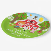 農場の赤い納屋 赤毛の少年 誕生日パーティー ペーパープレート (アングル)