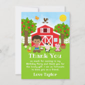 農場の赤い誕生日 アフリカ系アメリカ人の少年 サンキューカード (正面)