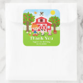 農場の赤い誕生日 赤毛の女の子 ありがとう スクエアシール (バッグ)