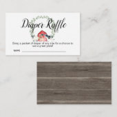 農場の赤ちゃんシャワーおむつラッフルカードインサート エンクロージャーカード (正面/裏面)