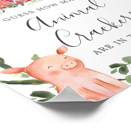 農場の赤ちゃんシャワーは、何動物のクラッカーを推測 ポスター (角)