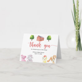 農場の赤ちゃんシャワー感謝してい-あなた サンキューカード