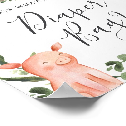 農場の赤ちゃんシャワー推測おむつバッグ ポスター (角)