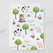 農場の赤ちゃんシャワー 招待状 (裏面)