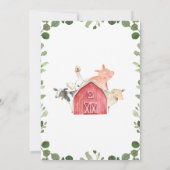 農場の赤ちゃんシャワー 招待状 (裏面)