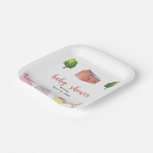 農場の赤ちゃんシャワー – 赤ちゃんシャワー ペーパープレート (傾斜あり)