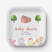 農場の赤ちゃんシャワー – 赤ちゃんシャワー ペーパープレート (正面)