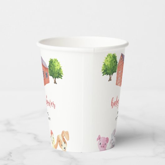 農場の赤ちゃんシャワー – 赤ちゃんシャワー 紙コップ (右)