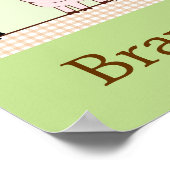 農場の赤ちゃん動物のパーソナライズされた名前アートプリント ポスター (角)