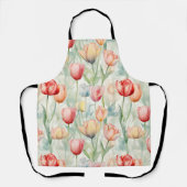 農場の赤と黄色のチューリップの花 ブライダルシャワー エプロン (正面)