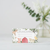 農場の赤ん坊のシャワーで、おむつ数を推測 エンクロージャーカード (スタンド正面)