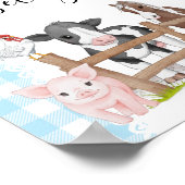 農場の赤ん坊のシャワー推測ママのおなかの大きさ ポスター (角)