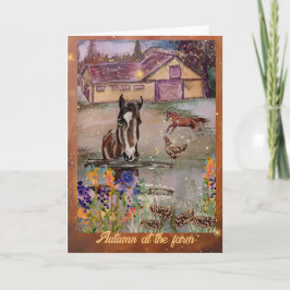 農場の馬の秋 招待状