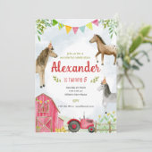 農場の馬の誕生日招待状 招待状 (スタンド正面)